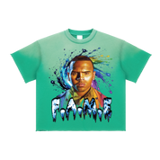 FAME 15TH ANNIVERSARY SPIRAL Sun Fade Raw Edge T-Shirt