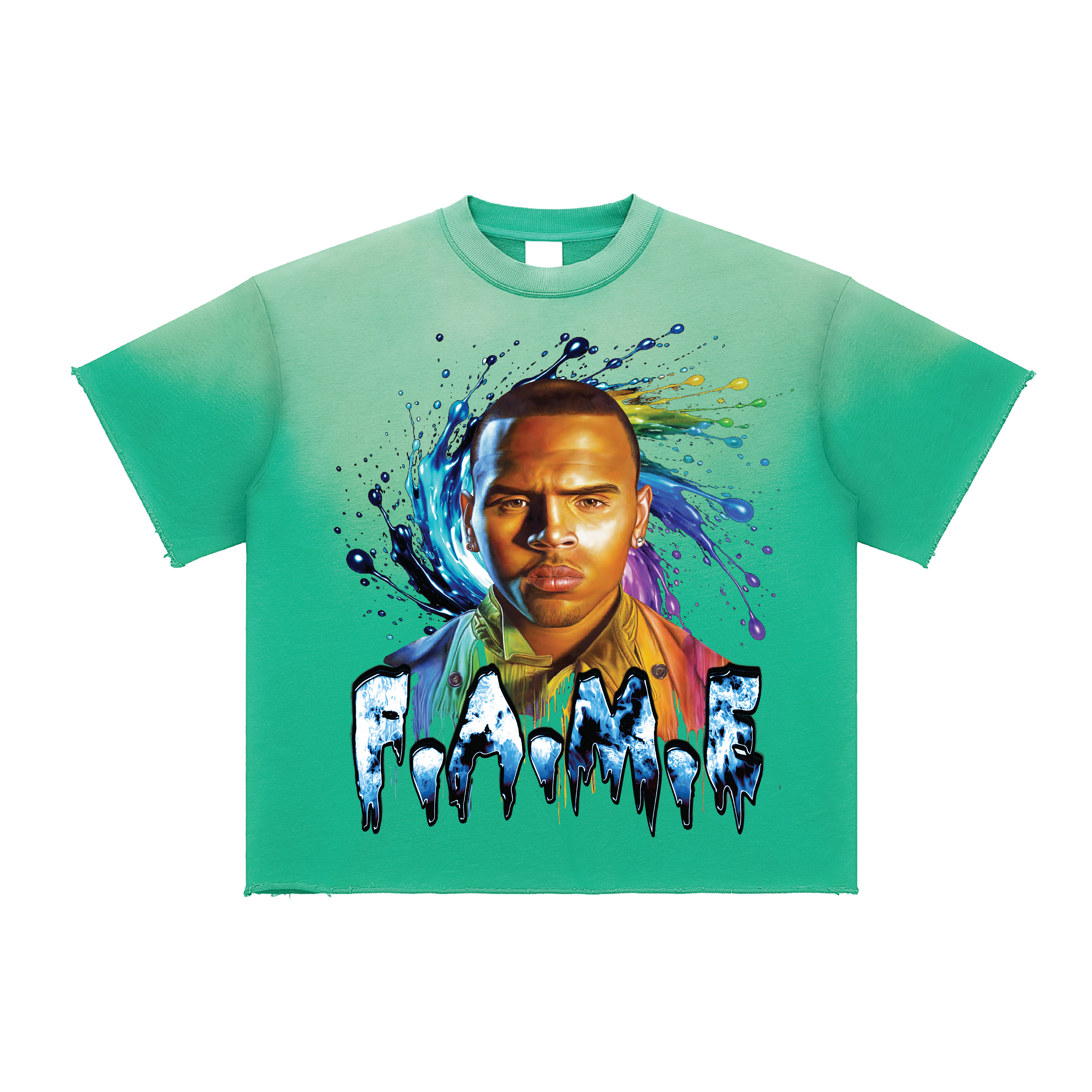 FAME 15TH ANNIVERSARY SPIRAL Sun Fade Raw Edge T-Shirt