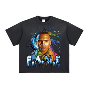 FAME 15TH ANNIVERSARY SPIRAL Sun Fade Raw Edge T-Shirt