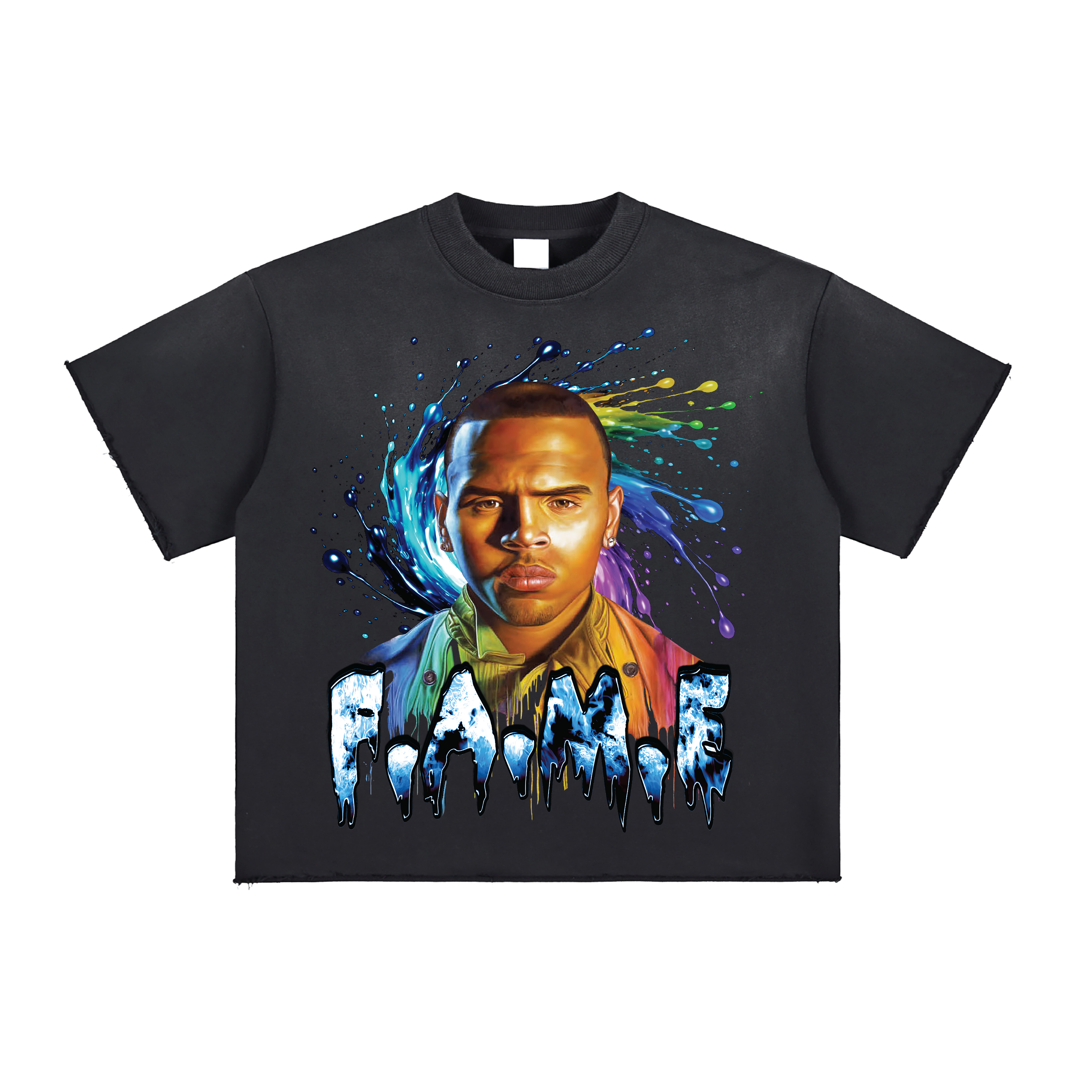FAME 15TH ANNIVERSARY SPIRAL Sun Fade Raw Edge T-Shirt
