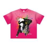 F.A.M.E. 15TH ANNIVERSARY SPLATTER Sun Fade Raw Edge S/S T-Shirt