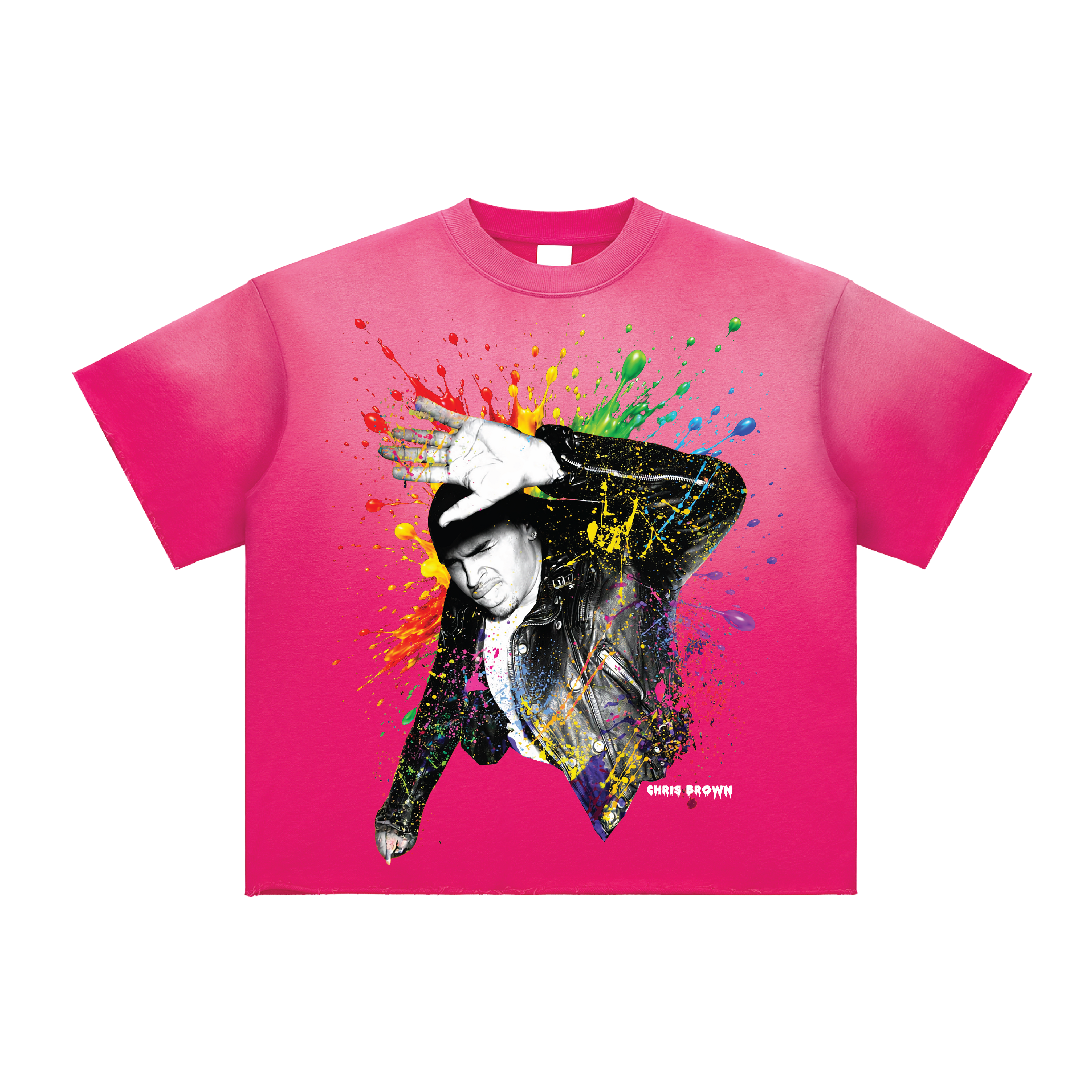 F.A.M.E. 15TH ANNIVERSARY SPLATTER Sun Fade Raw Edge S/S T-Shirt
