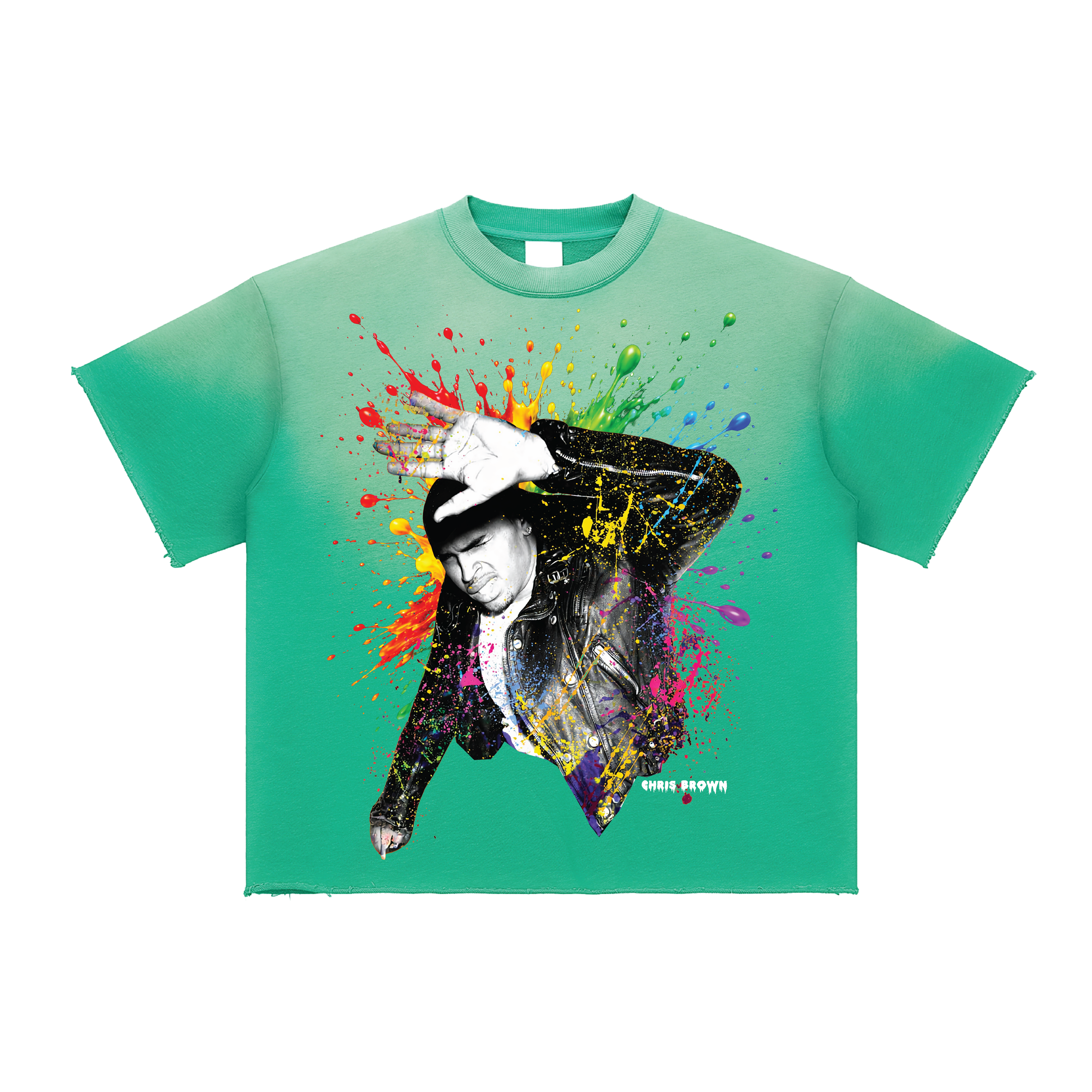 F.A.M.E. 15TH ANNIVERSARY SPLATTER Sun Fade Raw Edge S/S T-Shirt