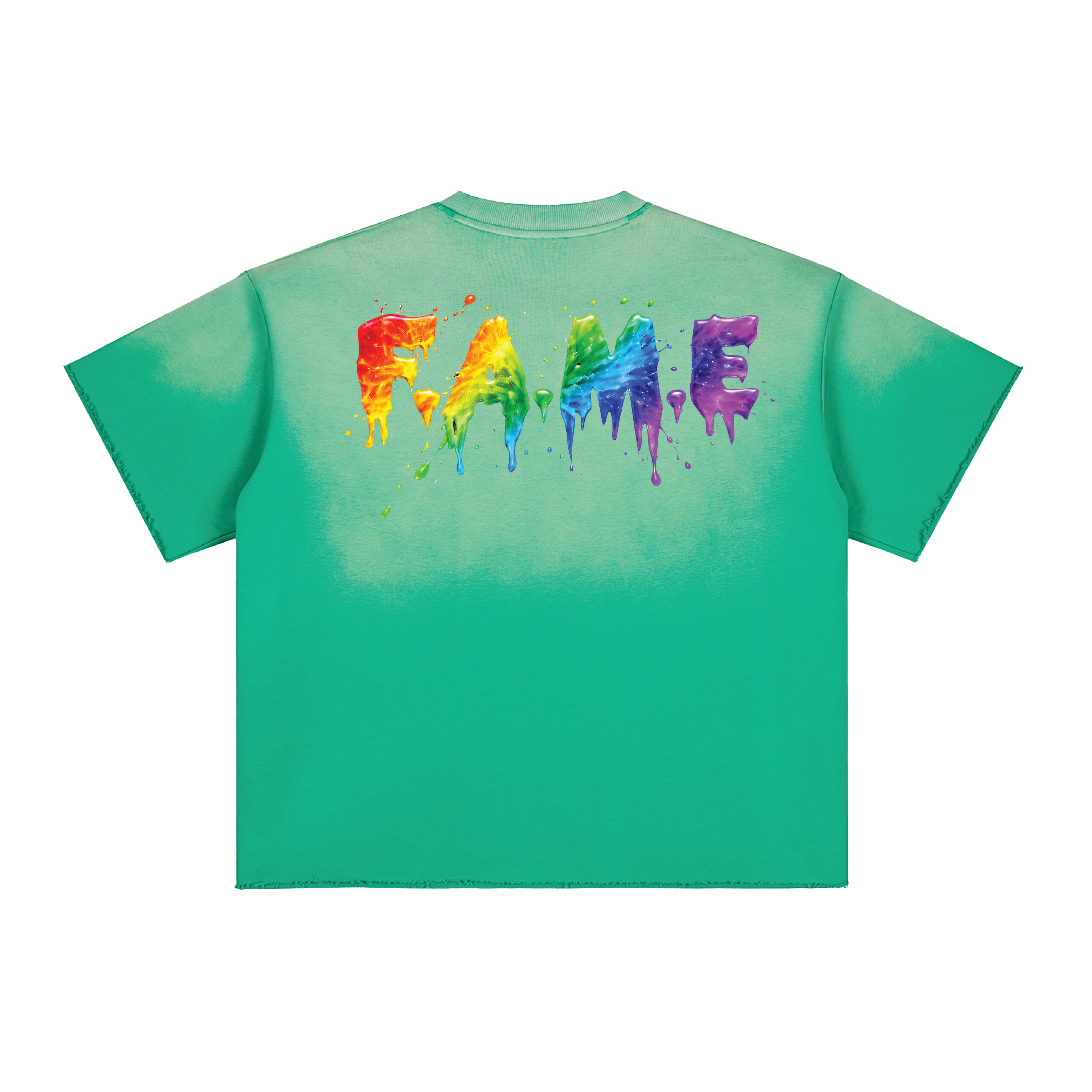 F.A.M.E. 15TH ANNIVERSARY SPLATTER Sun Fade Raw Edge S/S T-Shirt