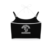 TEAM BREEZY INTERNATIONAL BLACKLETTER  CONTRAST BINDING HALTER TANK TOP