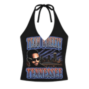 TEAM BREEZY REP YOUR CITY HALTER TOP W/ RHINESTONES