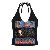 TEAM BREEZY REP YOUR CITY HALTER TOP W/ RHINESTONES