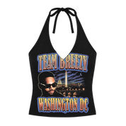TEAM BREEZY REP YOUR CITY HALTER TOP W/ RHINESTONES