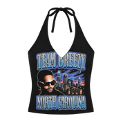 TEAM BREEZY REP YOUR CITY HALTER TOP W/ RHINESTONES