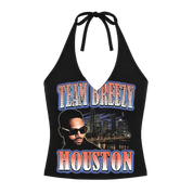 TEAM BREEZY REP YOUR CITY HALTER TOP W/ RHINESTONES