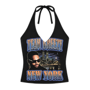 TEAM BREEZY REP YOUR CITY HALTER TOP W/ RHINESTONES