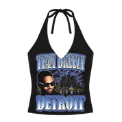 TEAM BREEZY REP YOUR CITY HALTER TOP W/ RHINESTONES
