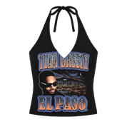 TEAM BREEZY REP YOUR CITY HALTER TOP W/ RHINESTONES