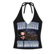 TEAM BREEZY REP YOUR CITY HALTER TOP W/ RHINESTONES