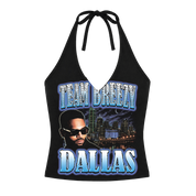 TEAM BREEZY REP YOUR CITY HALTER TOP W/ RHINESTONES