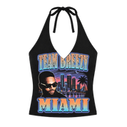 TEAM BREEZY REP YOUR CITY HALTER TOP W/ RHINESTONES