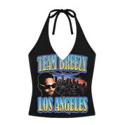 TEAM BREEZY REP YOUR CITY HALTER TOP W/ RHINESTONES