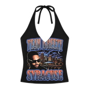 TEAM BREEZY REP YOUR CITY HALTER TOP W/ RHINESTONES