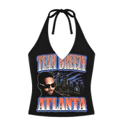 TEAM BREEZY REP YOUR CITY HALTER TOP W/ RHINESTONES