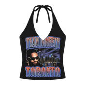 TEAM BREEZY REP YOUR CITY HALTER TOP W/ RHINESTONES