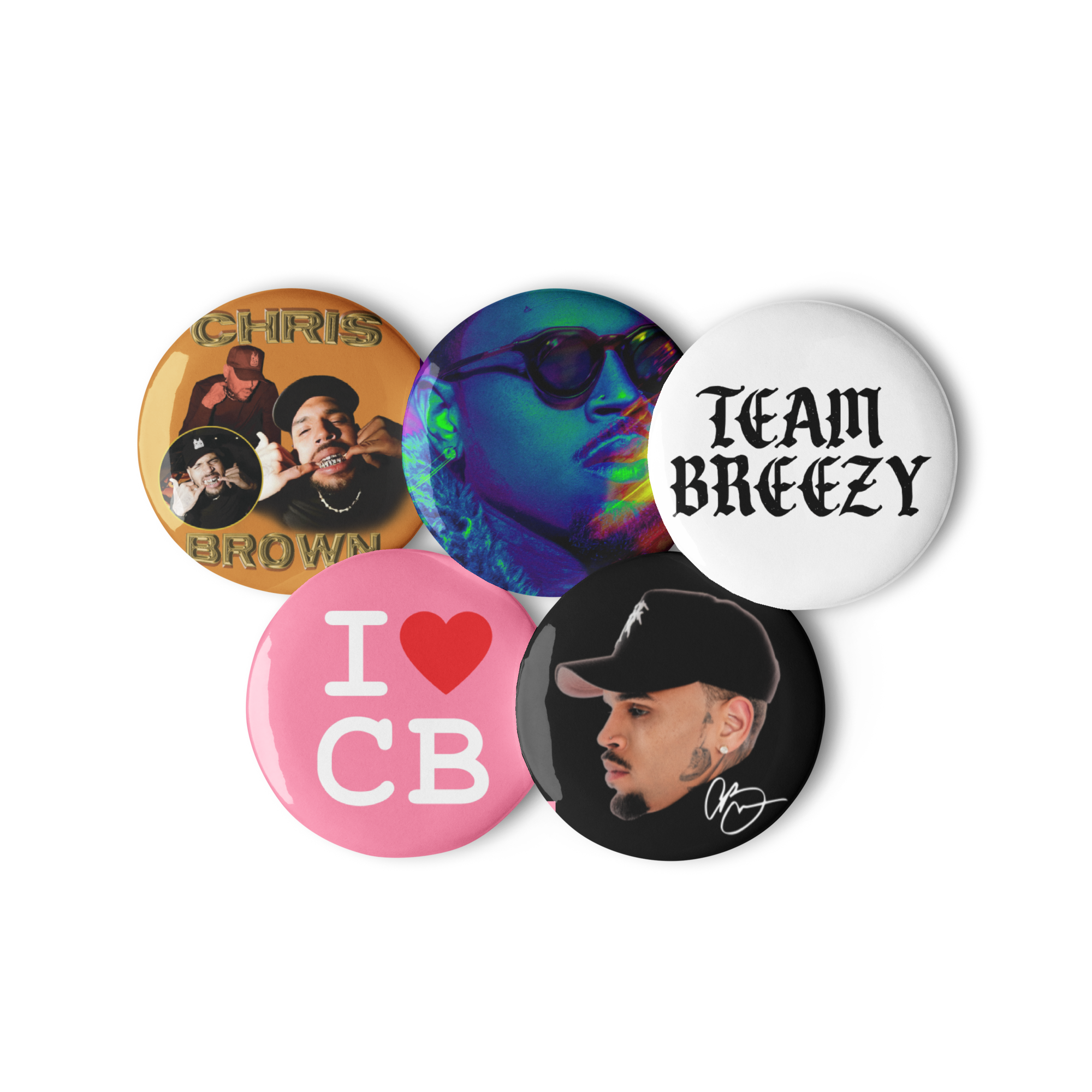 Sensational | Chris Brown Buttons (5 Pack)