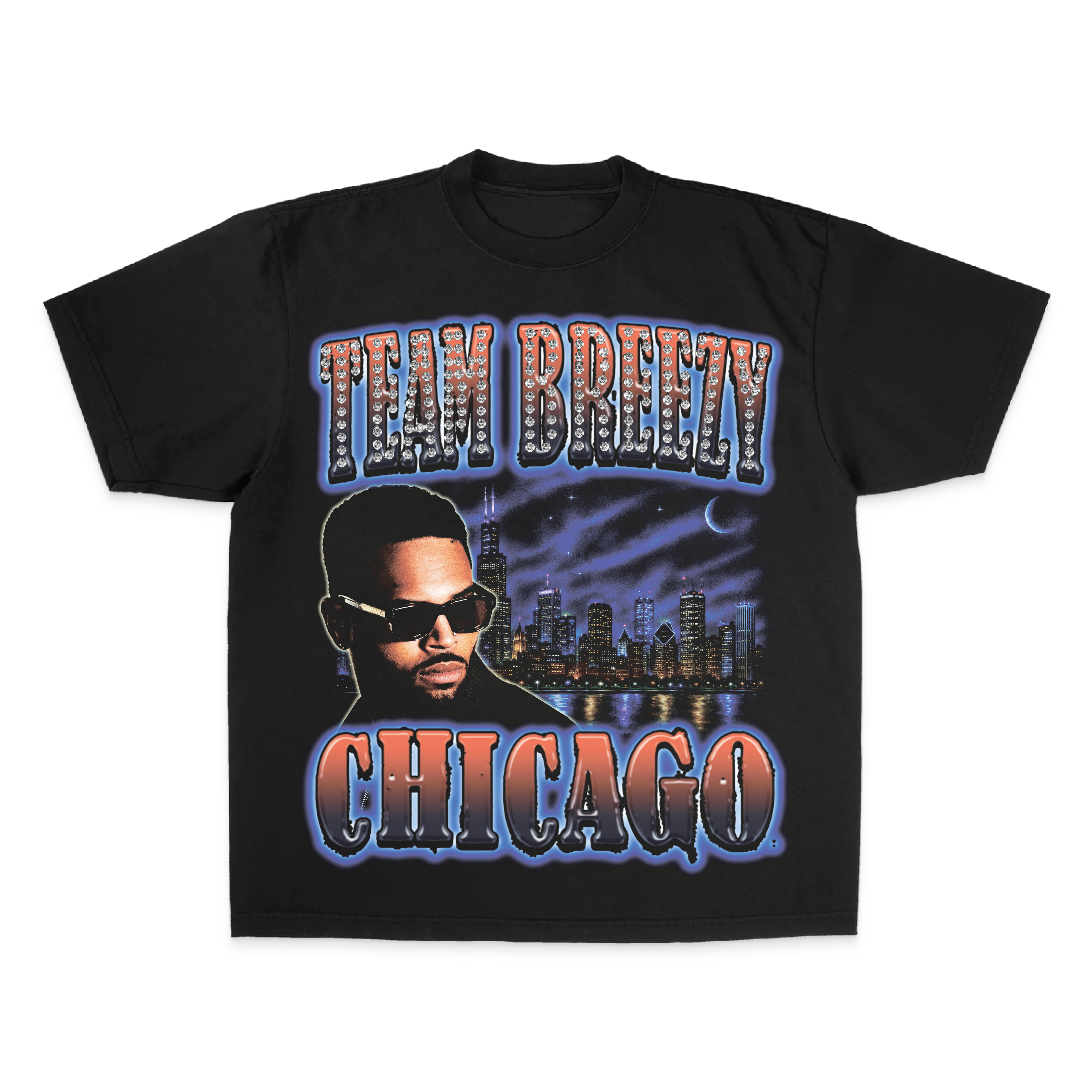 TEAM BREEZY REP YOUR CITY S/S T-SHIRT W/ RHINESTONES