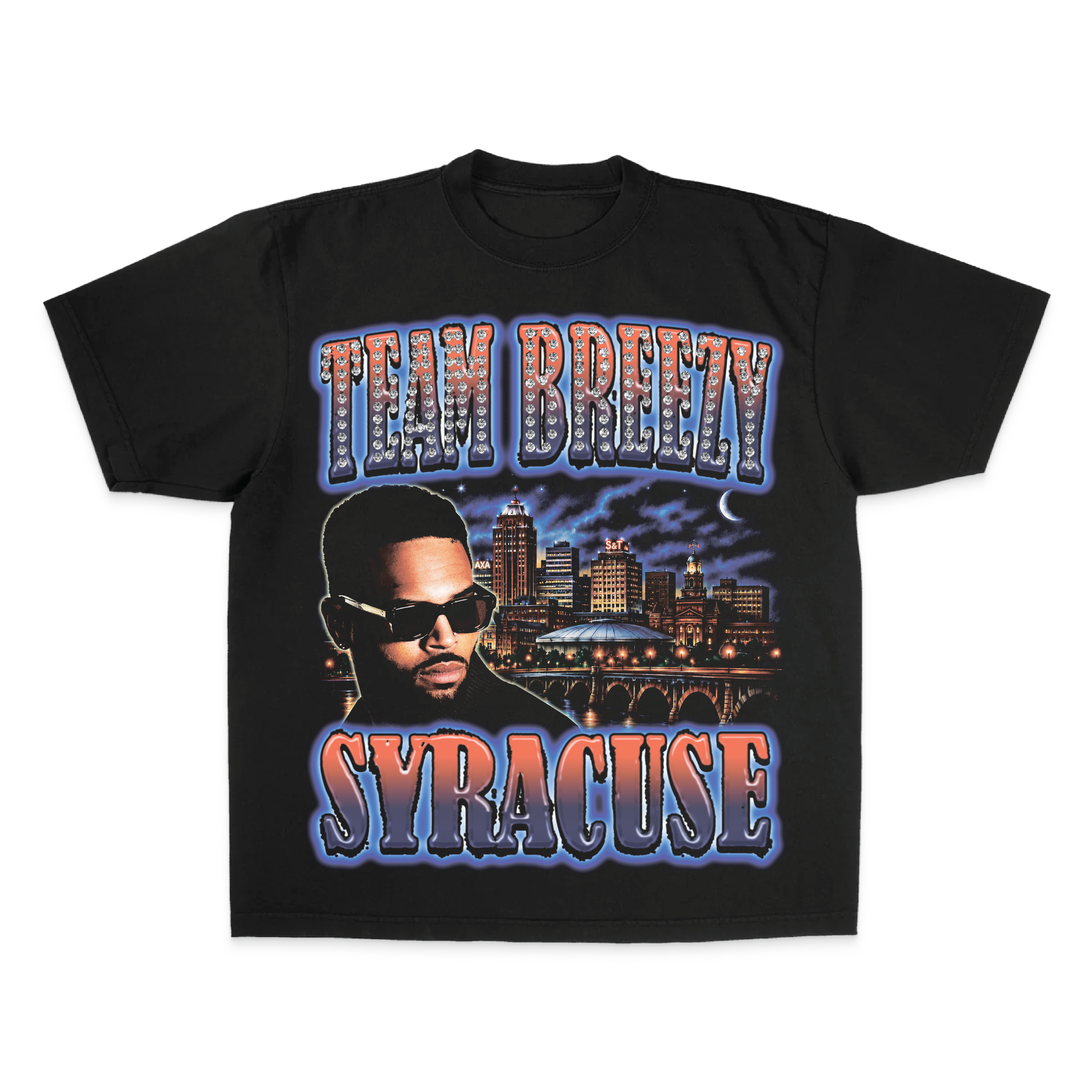 TEAM BREEZY REP YOUR CITY S/S T-SHIRT W/ RHINESTONES