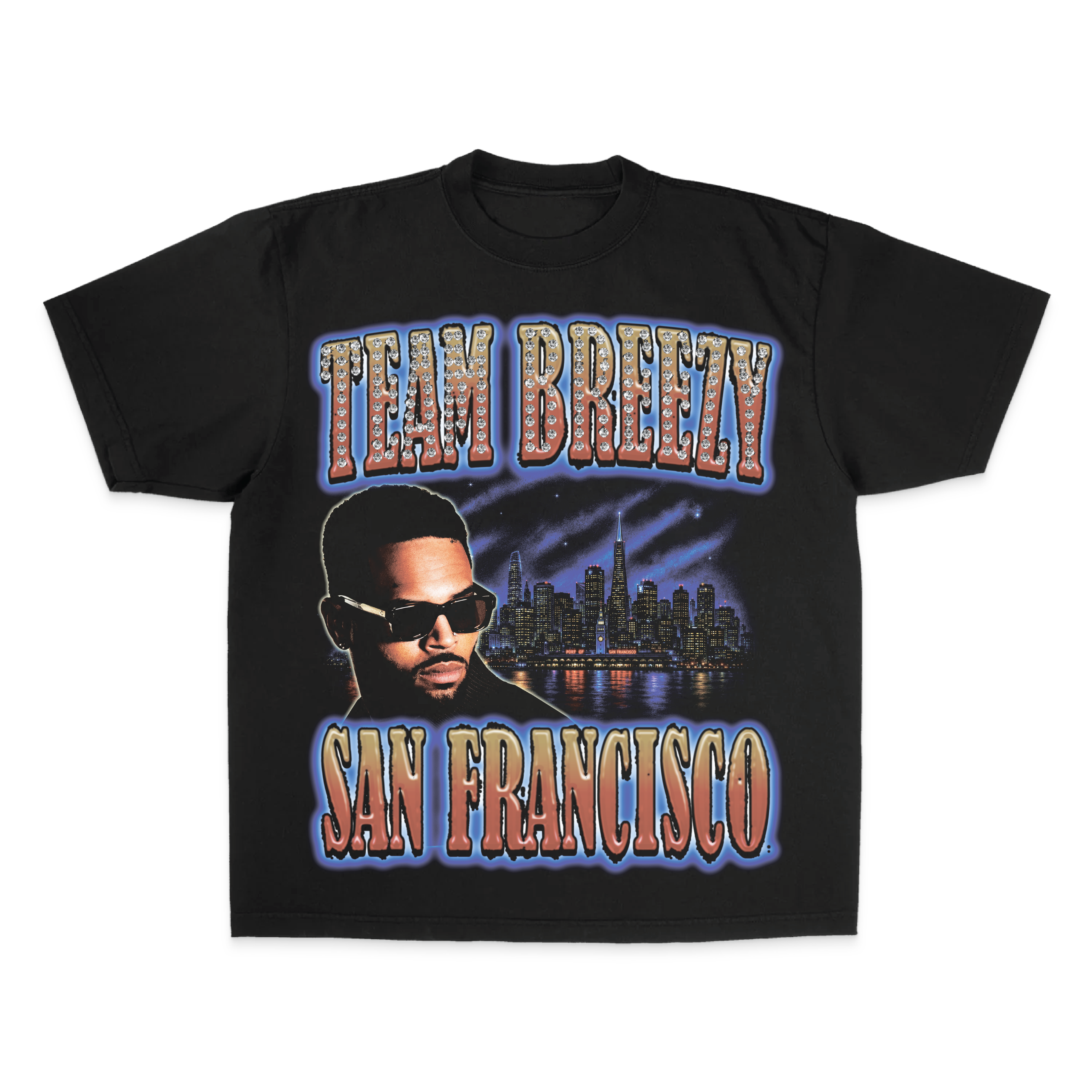 TEAM BREEZY REP YOUR CITY S/S T-SHIRT W/ RHINESTONES