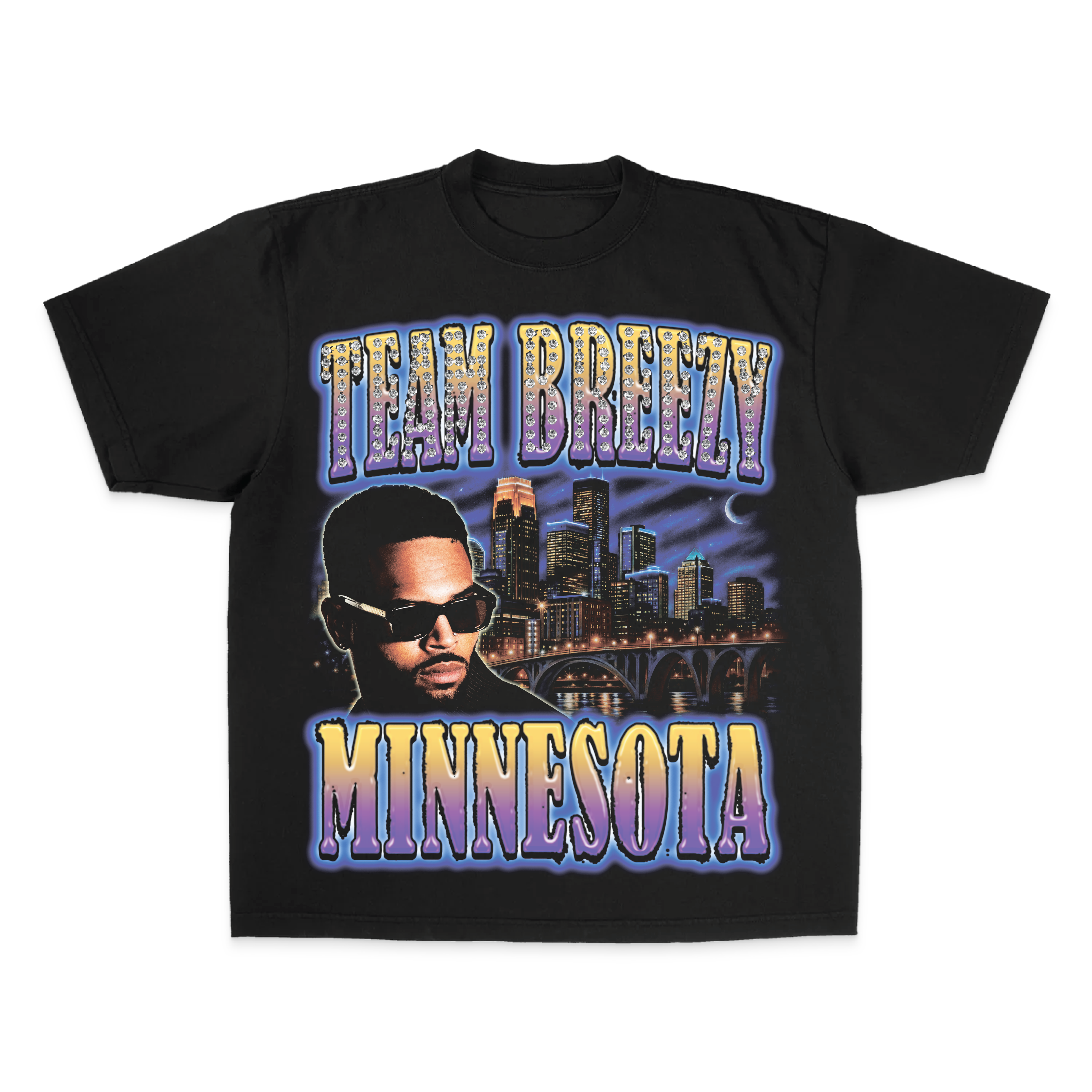TEAM BREEZY REP YOUR CITY S/S T-SHIRT W/ RHINESTONES