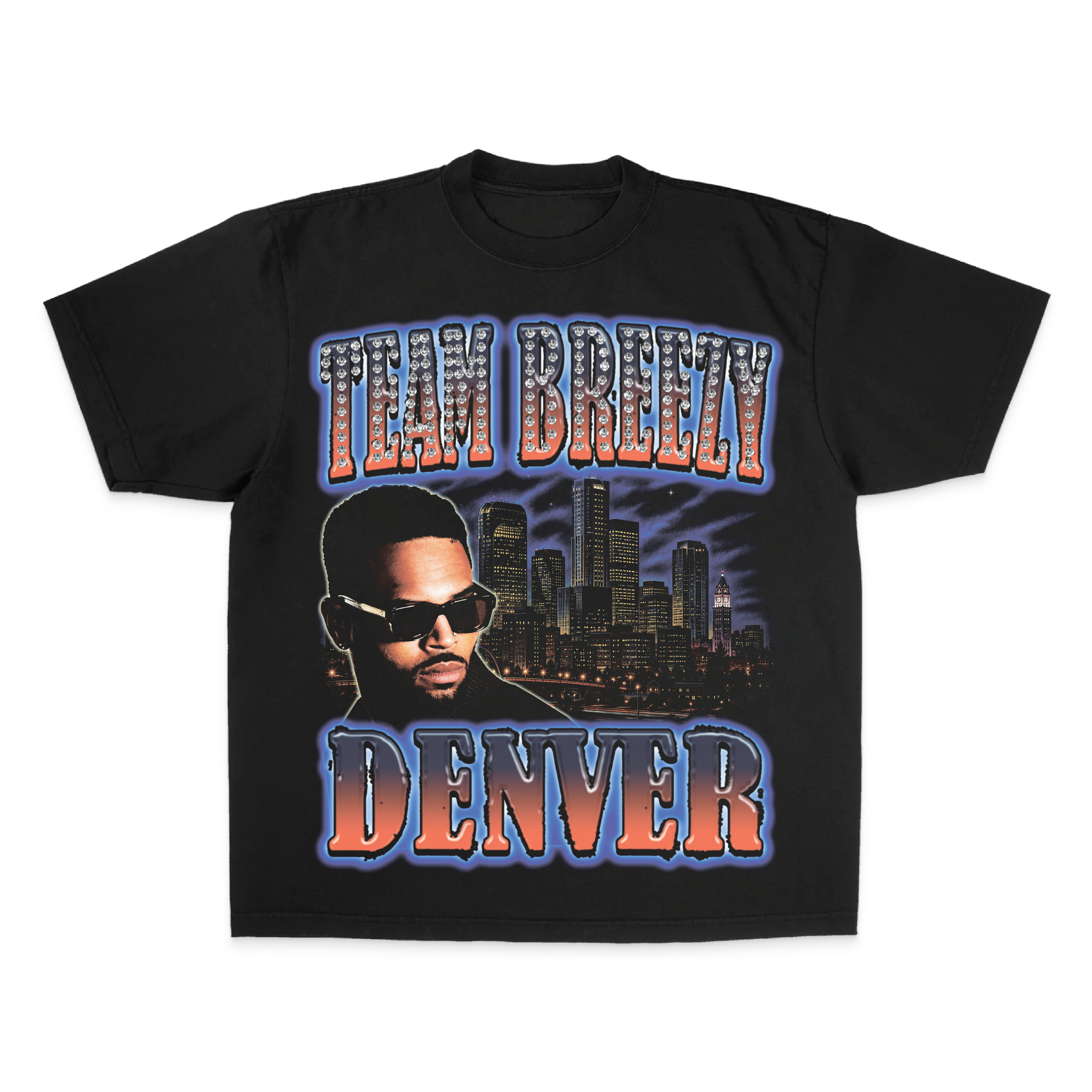 TEAM BREEZY REP YOUR CITY S/S T-SHIRT W/ RHINESTONES