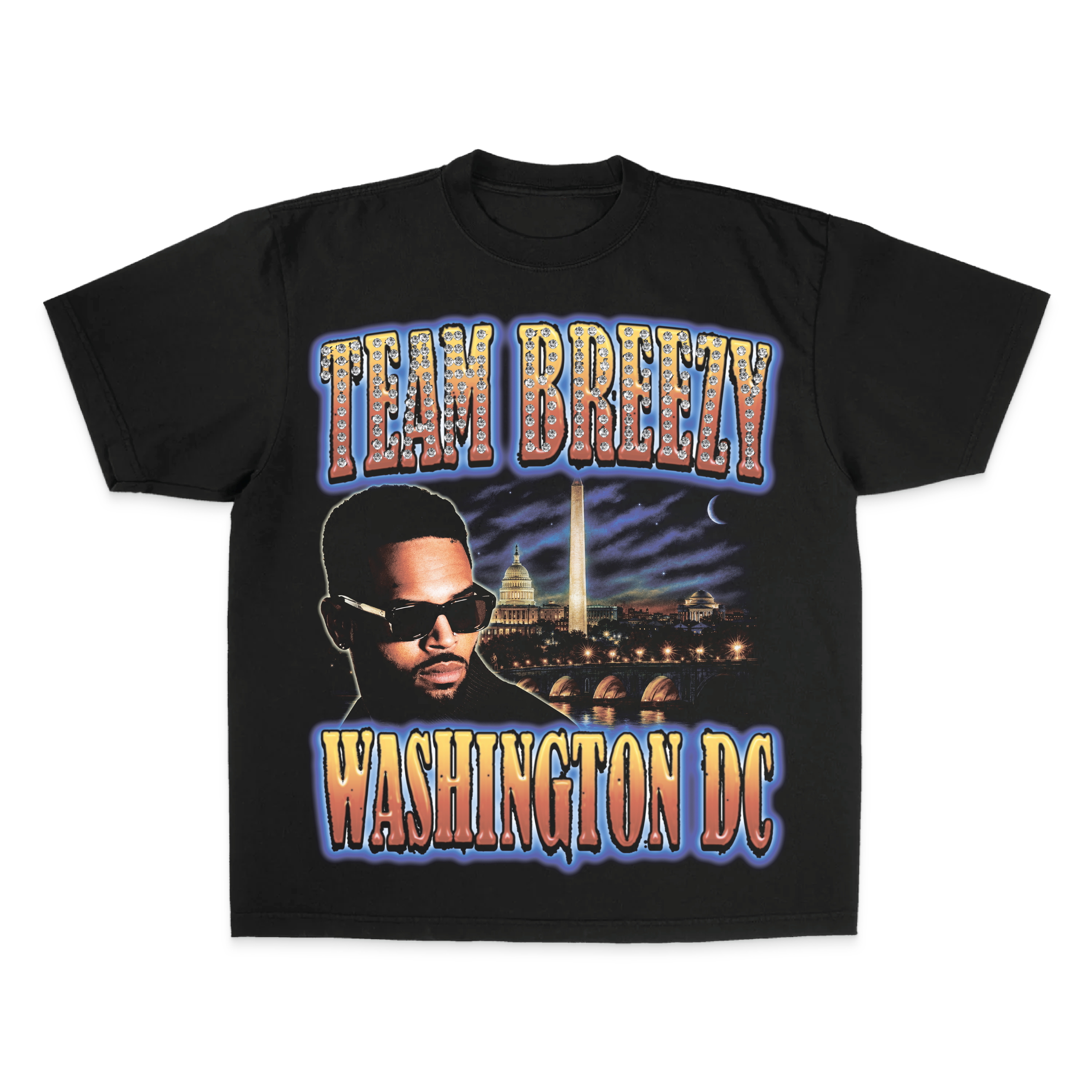 TEAM BREEZY REP YOUR CITY S/S T-SHIRT W/ RHINESTONES