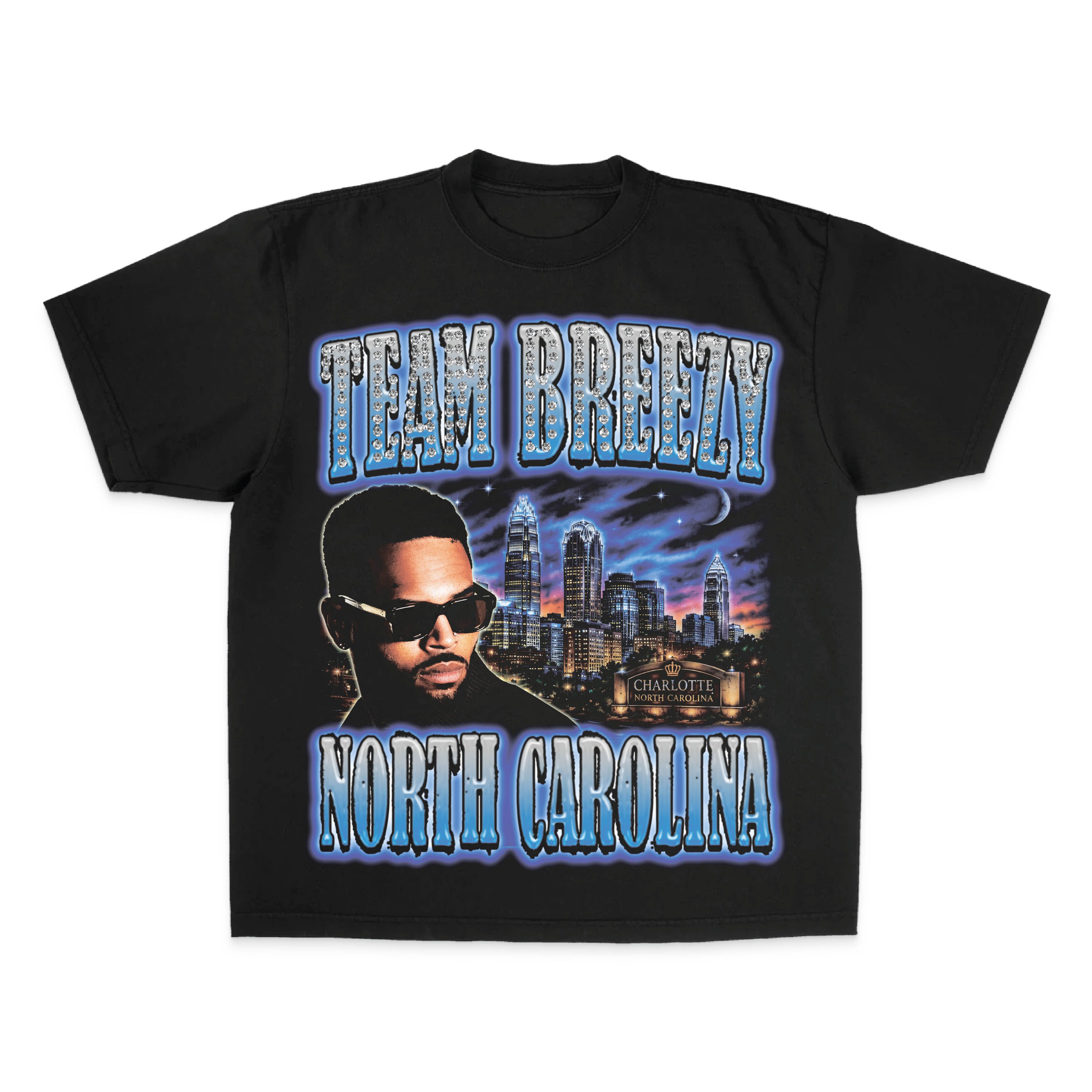 TEAM BREEZY REP YOUR CITY S/S T-SHIRT W/ RHINESTONES