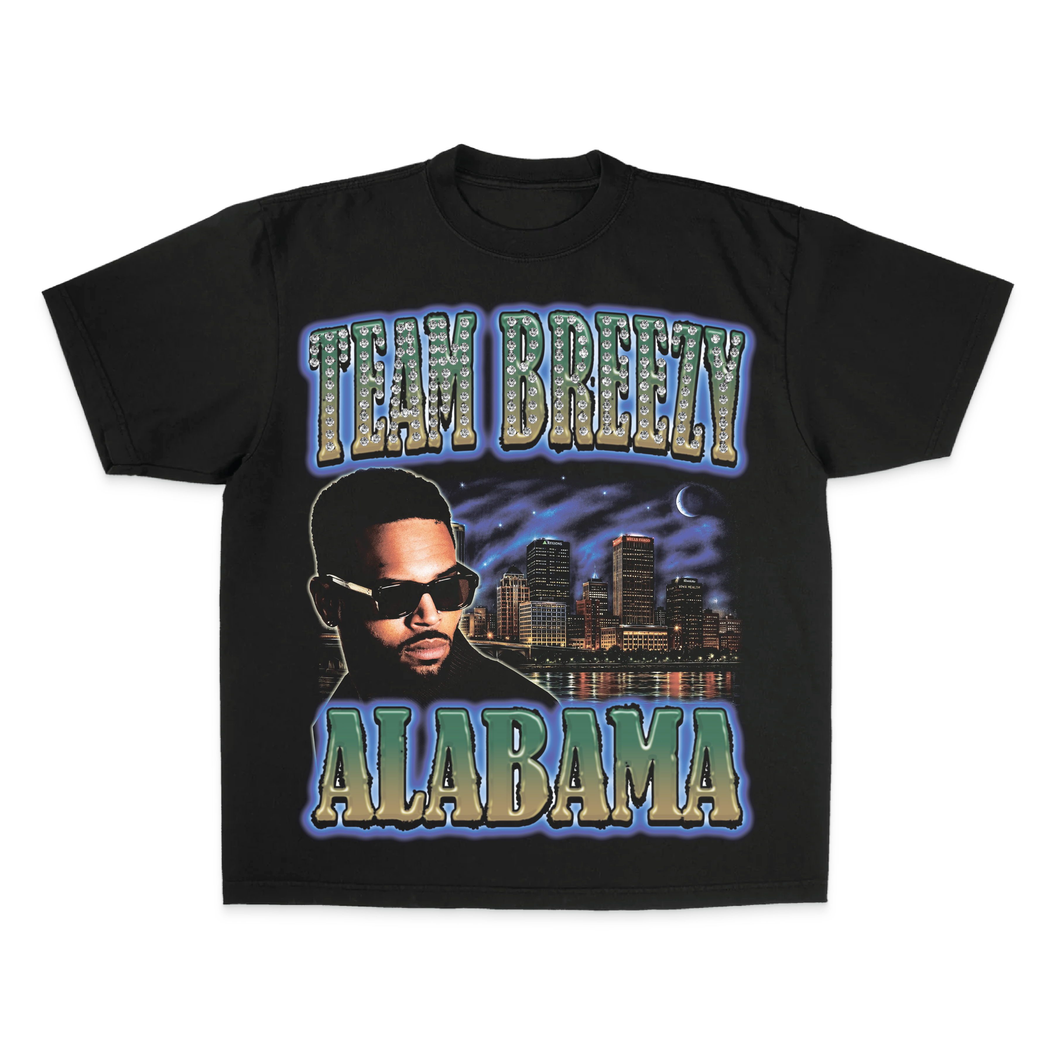 TEAM BREEZY REP YOUR CITY S/S T-SHIRT W/ RHINESTONES