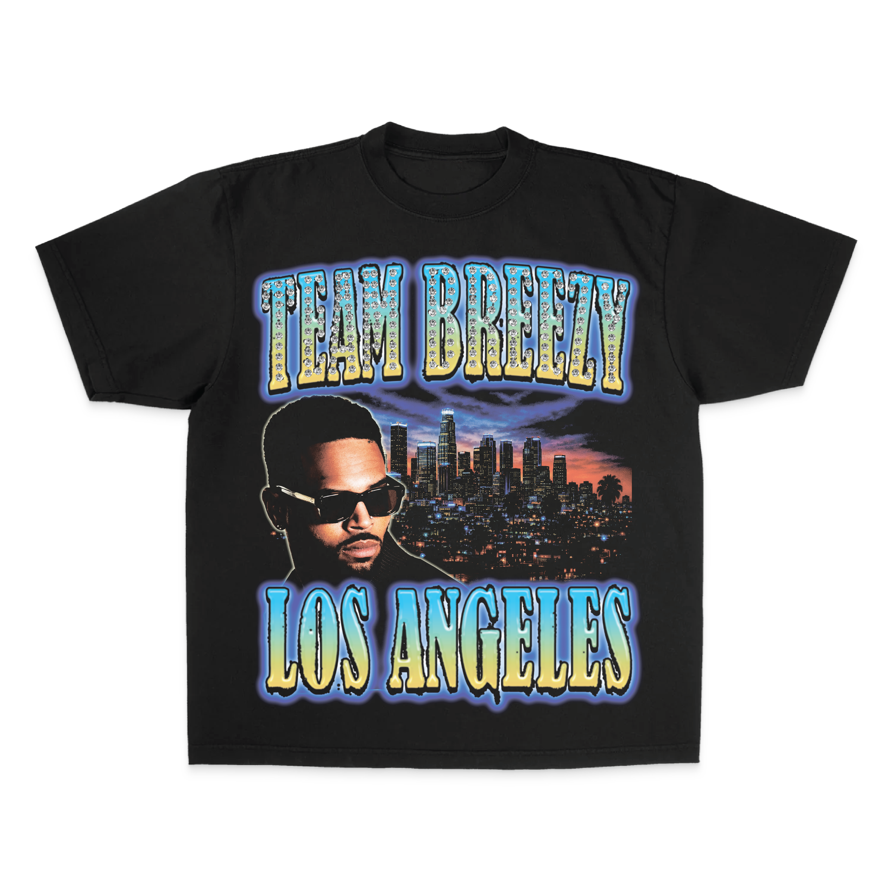 TEAM BREEZY REP YOUR CITY S/S T-SHIRT W/ RHINESTONES