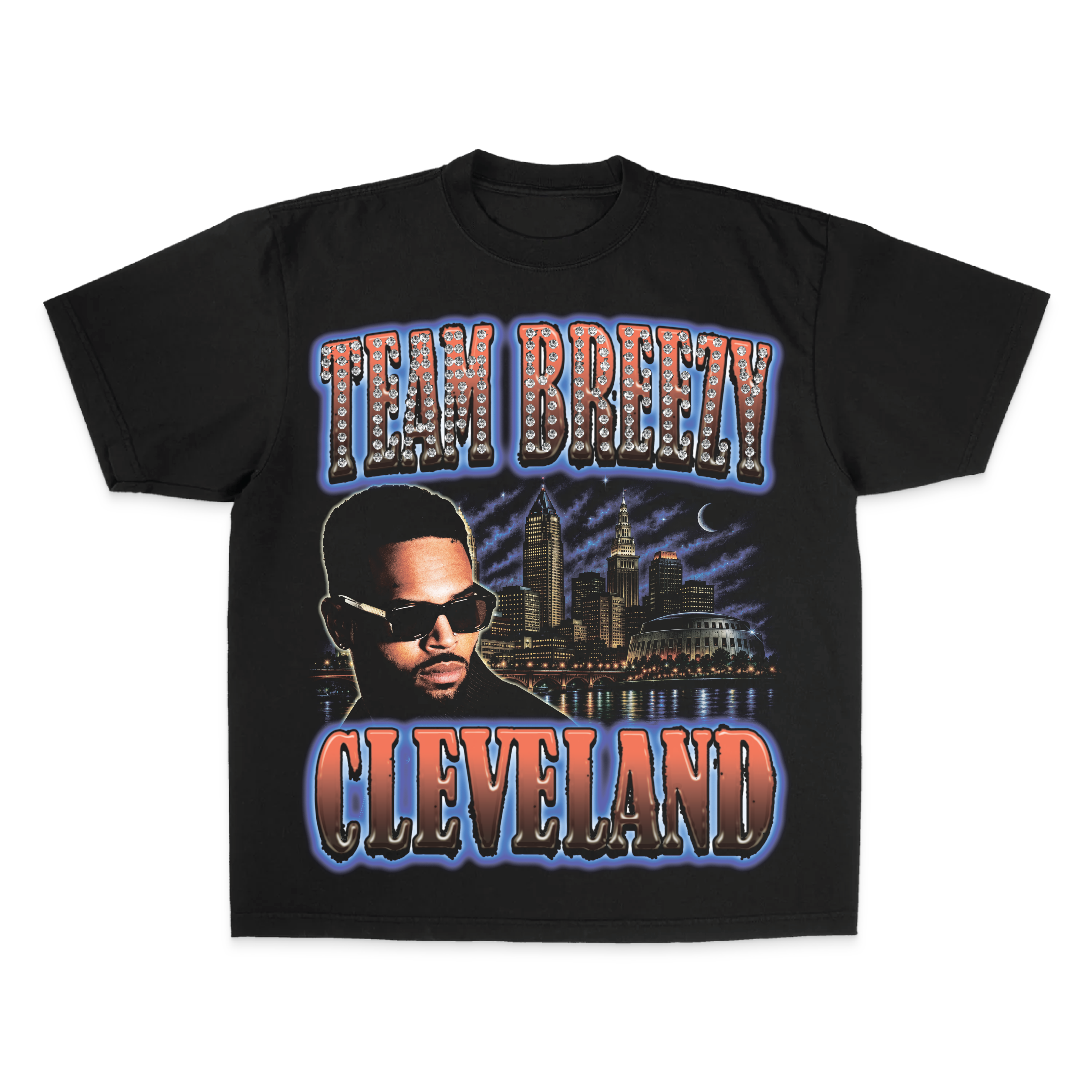 TEAM BREEZY REP YOUR CITY S/S T-SHIRT W/ RHINESTONES