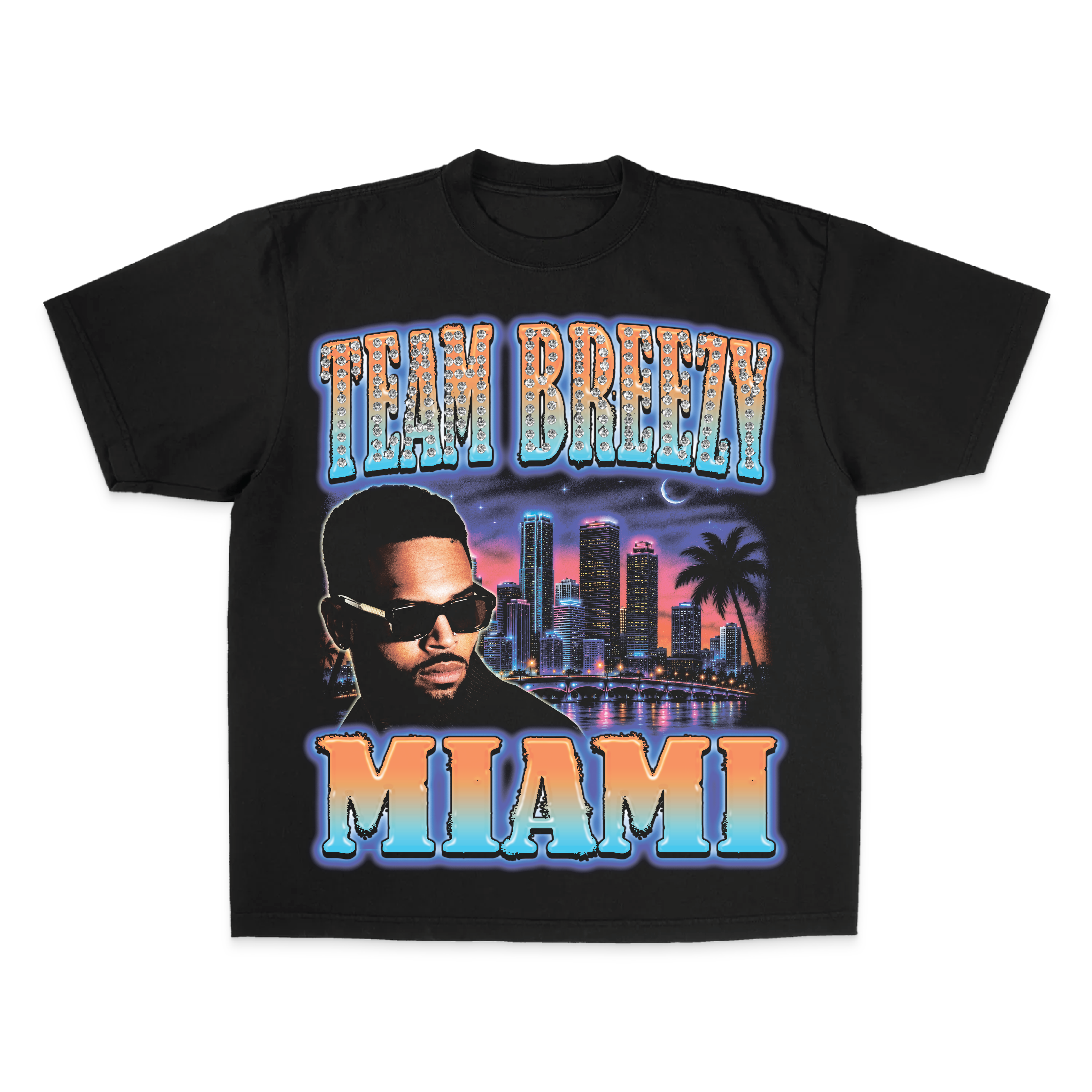 TEAM BREEZY REP YOUR CITY S/S T-SHIRT W/ RHINESTONES