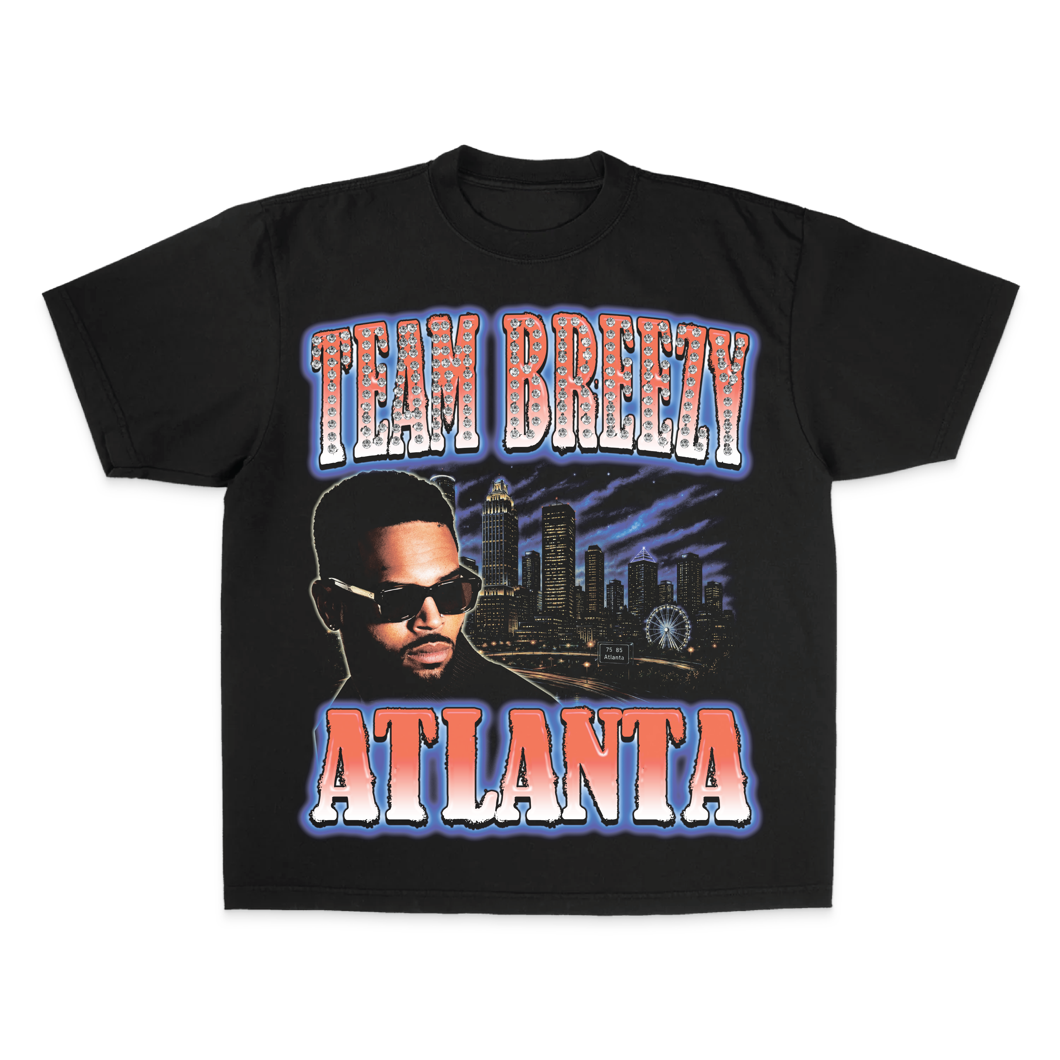 TEAM BREEZY REP YOUR CITY S/S T-SHIRT W/ RHINESTONES