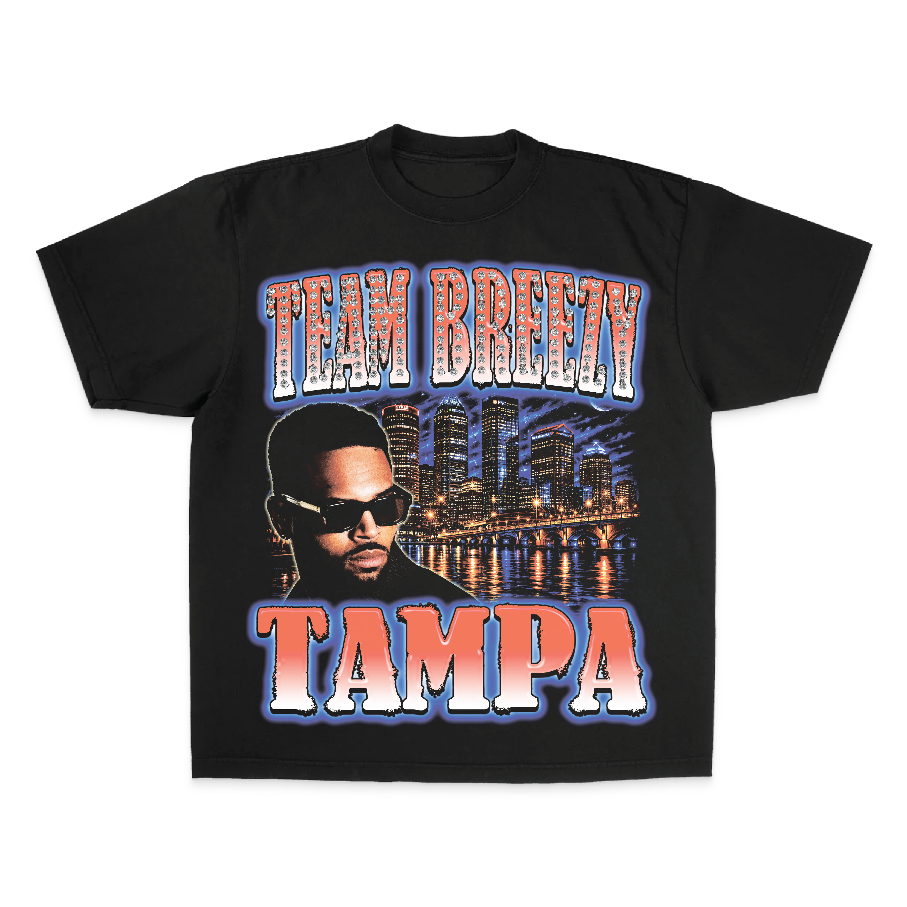 TEAM BREEZY REP YOUR CITY S/S T-SHIRT W/ RHINESTONES