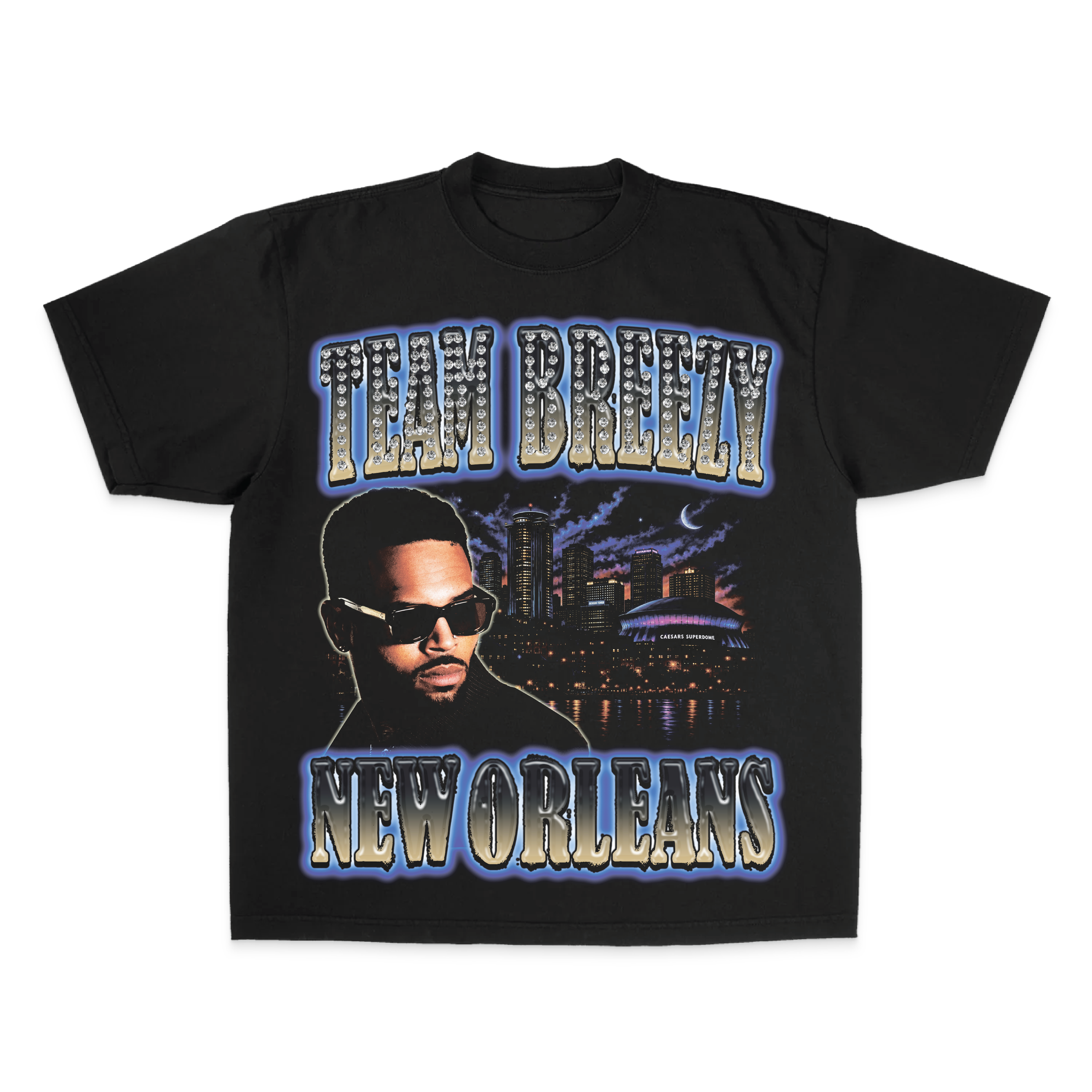 TEAM BREEZY REP YOUR CITY S/S T-SHIRT W/ RHINESTONES