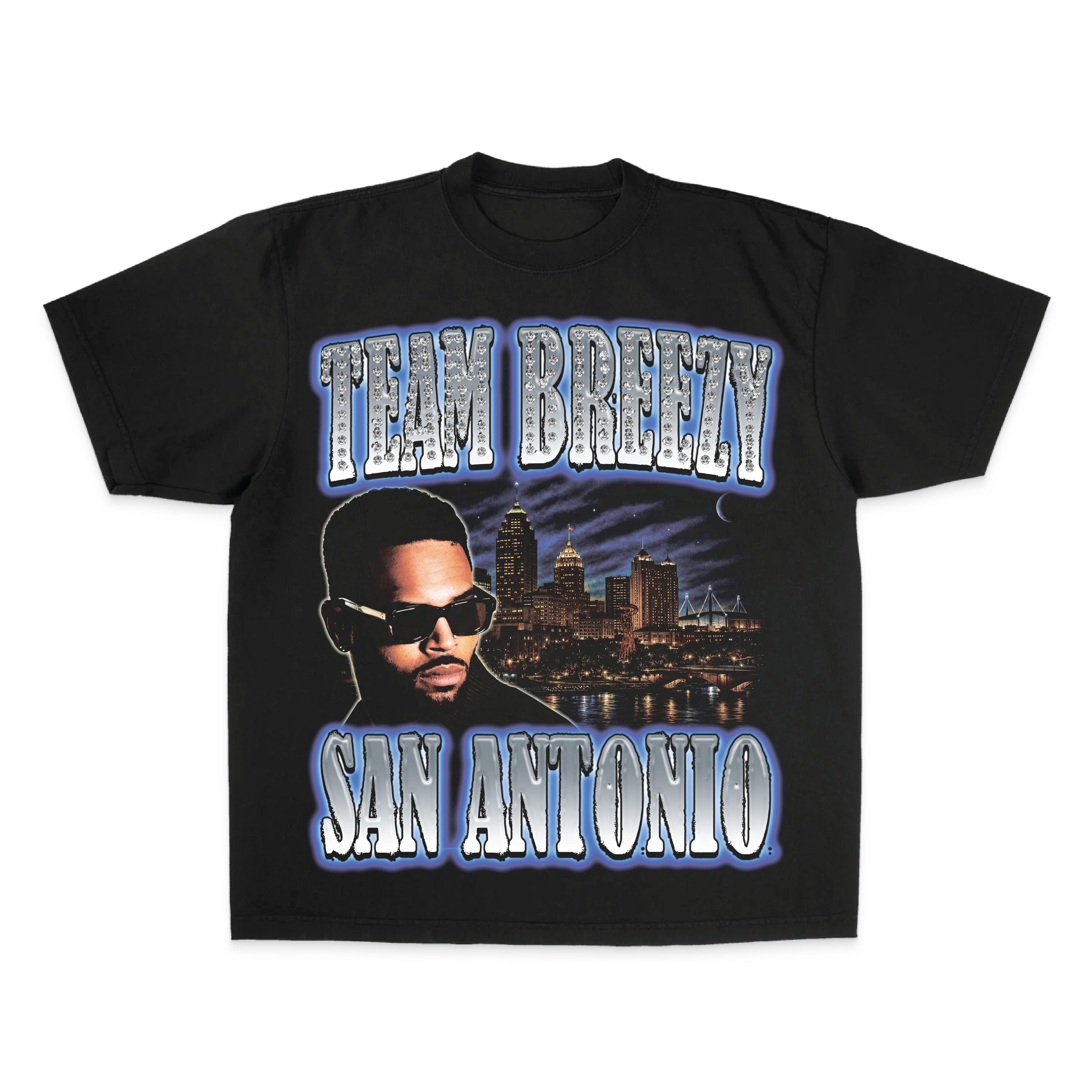 TEAM BREEZY REP YOUR CITY S/S T-SHIRT W/ RHINESTONES