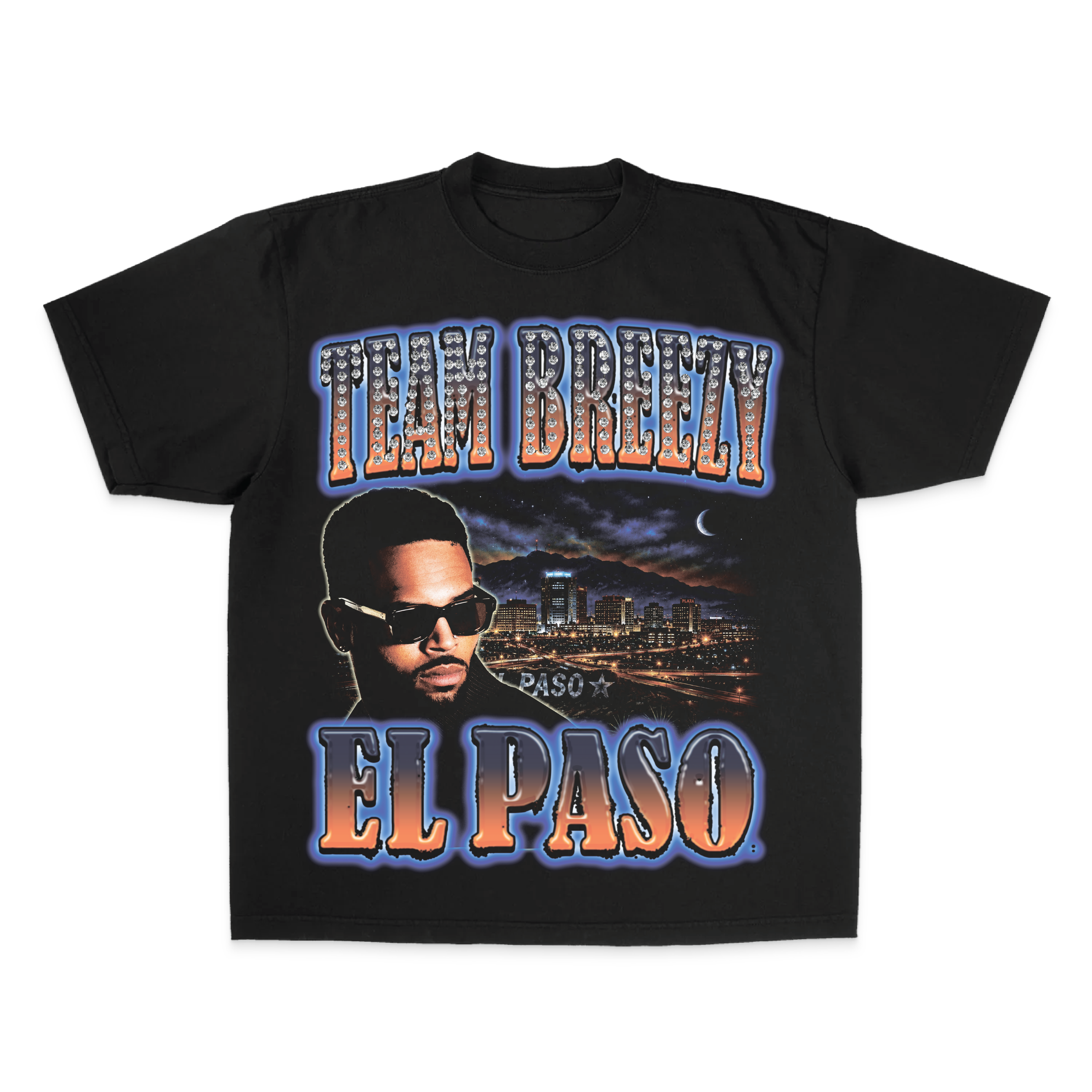 TEAM BREEZY REP YOUR CITY S/S T-SHIRT W/ RHINESTONES