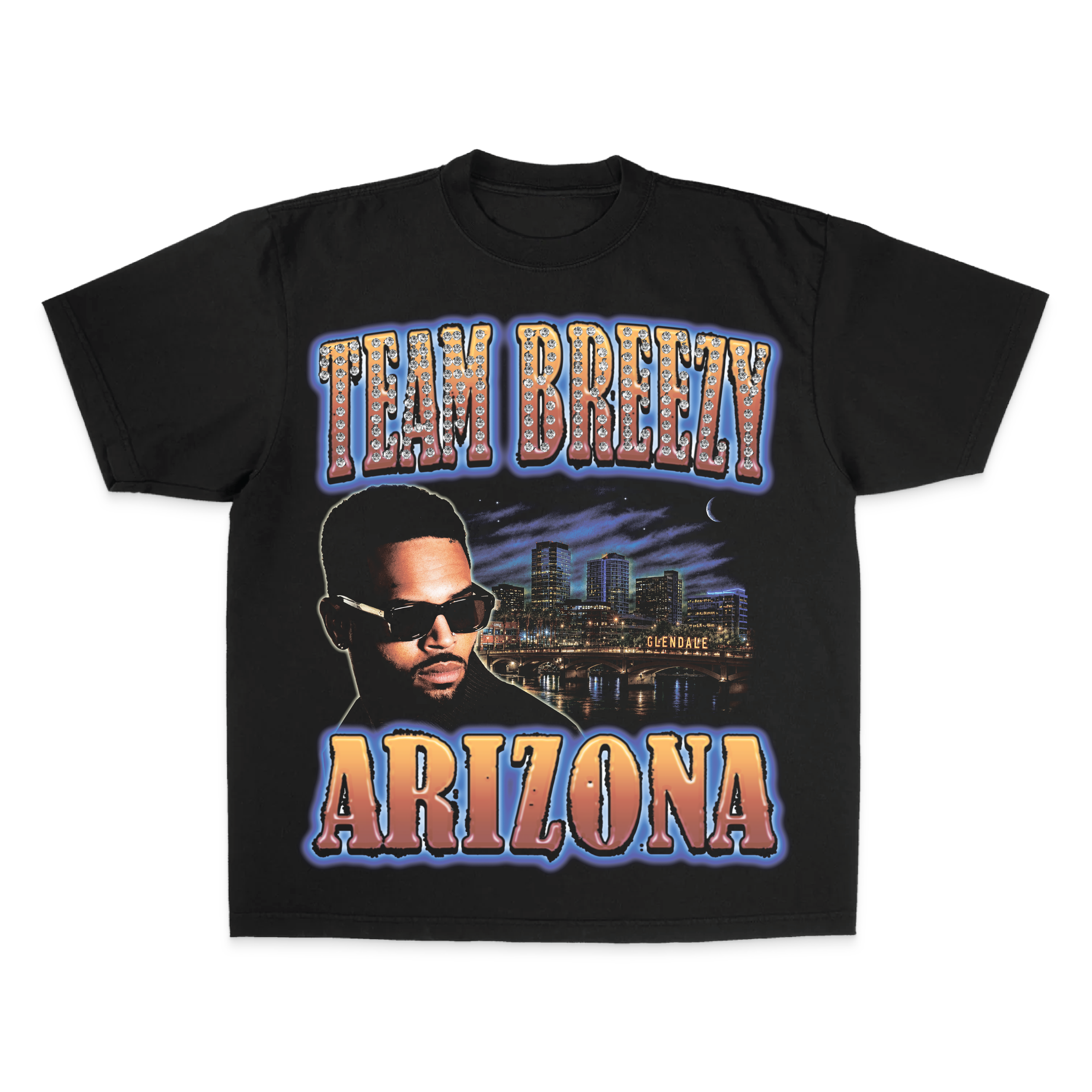 TEAM BREEZY REP YOUR CITY S/S T-SHIRT W/ RHINESTONES