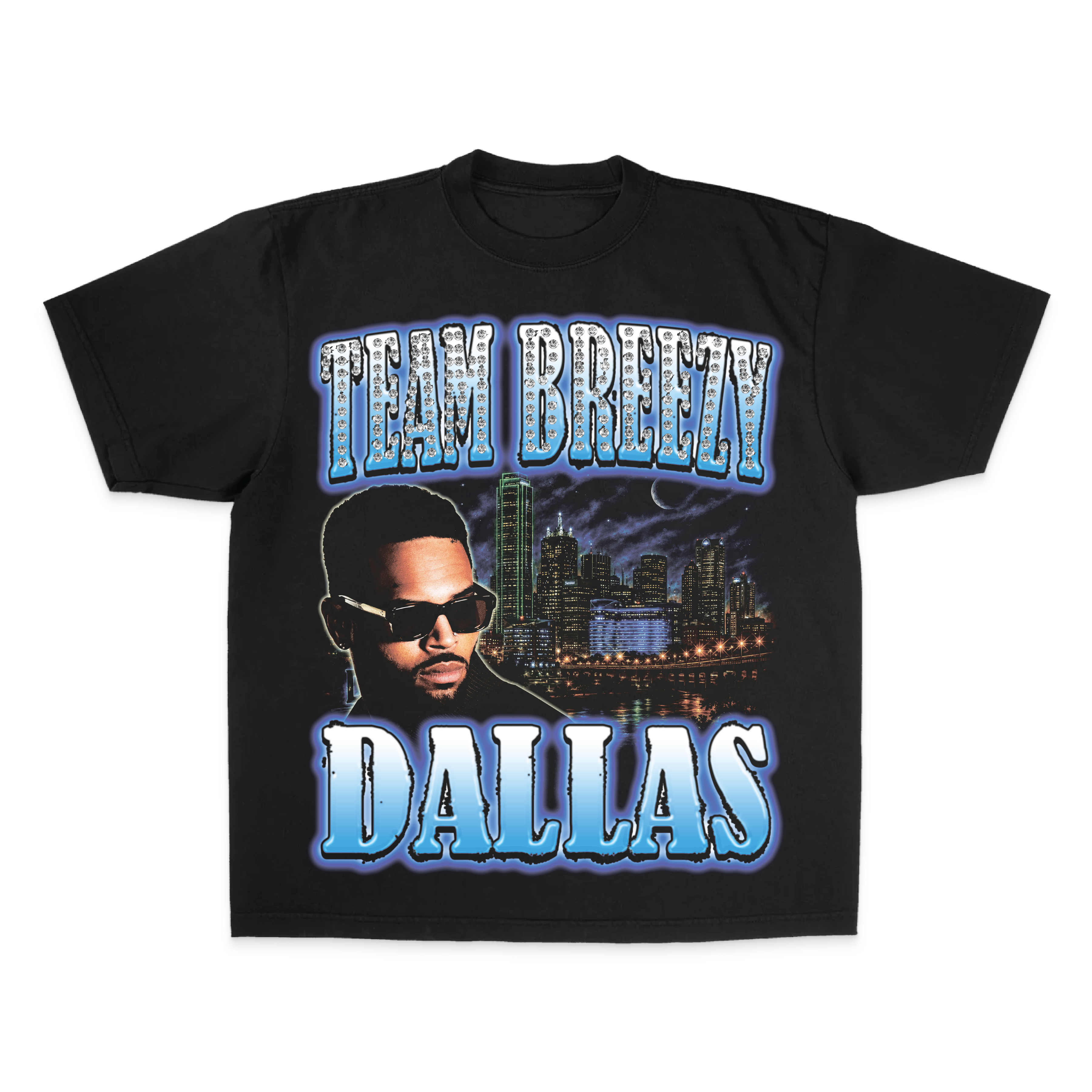 TEAM BREEZY REP YOUR CITY S/S T-SHIRT W/ RHINESTONES