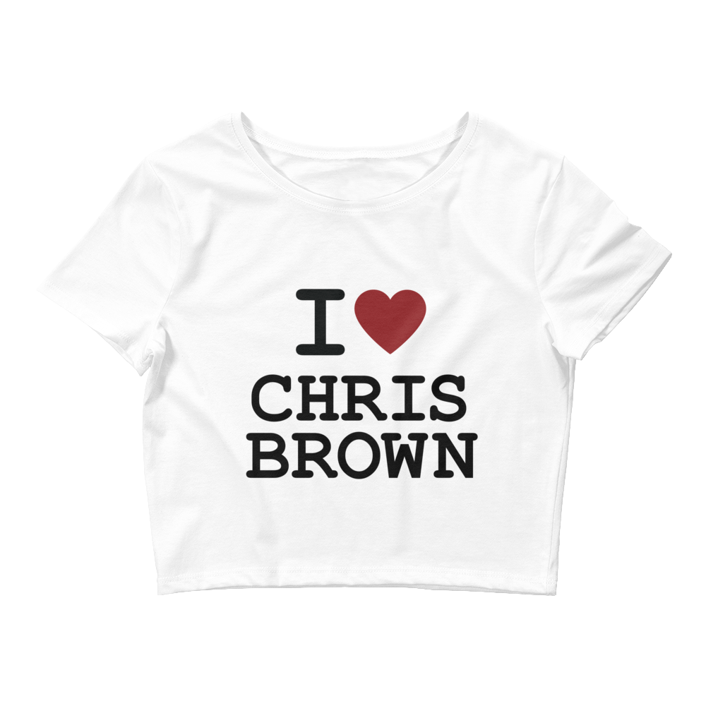 I <3 Chris Brown White Crop Tee