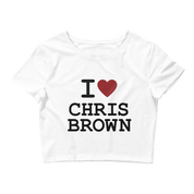 I <3 Chris Brown White Crop Tee